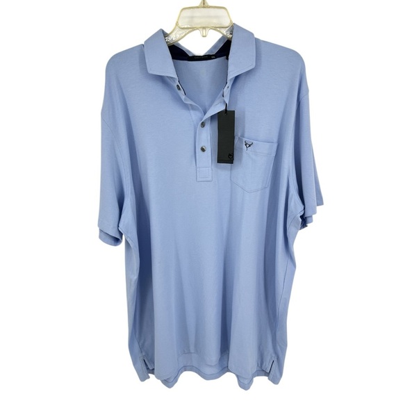 GREYSON Apache ll Polo Shirt Light Blue Gold Quick Dry Size XXL Casual Preppy - Picture 1 of 10